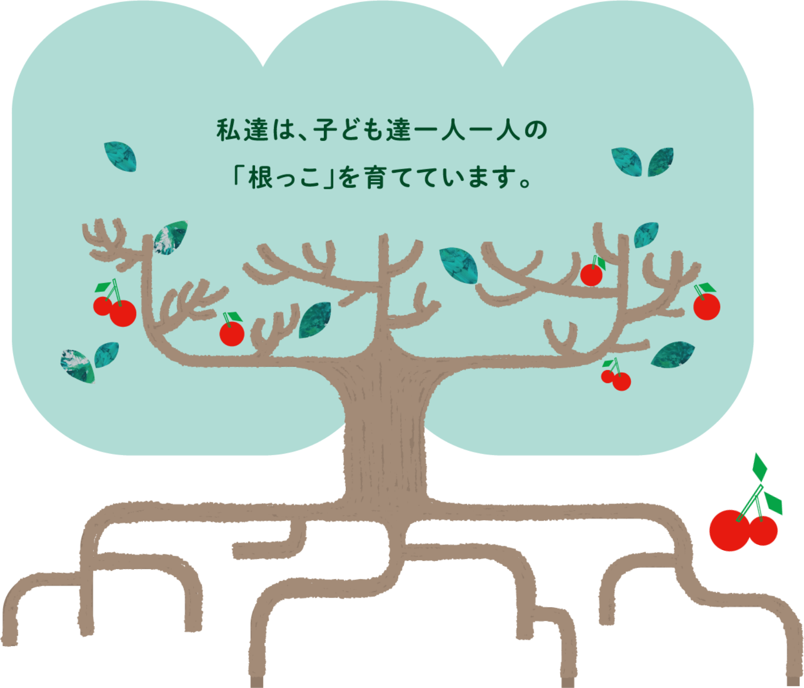 私達は、子ども達一人一人の「根っこ」を育てています。